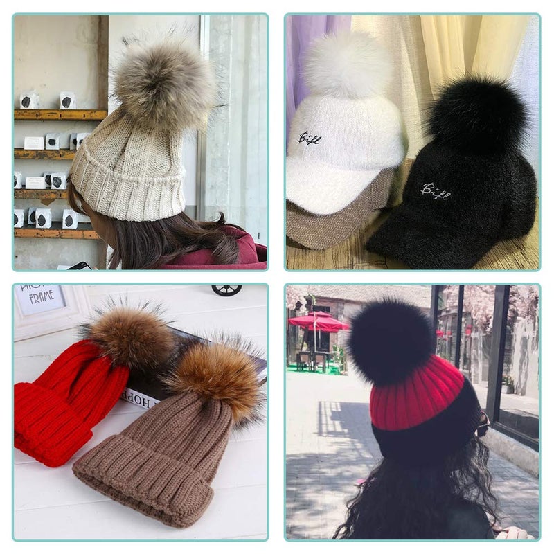 SIQUK 36 Pieces Faux Fur Pom Pom Balls DIY Faux Fox Fur Fluffy Pom Pom with Elastic Loop for Hats Scarves Gloves Bags Accessories(18 Bright Colors  2 Pcs for Each Color) - Image 5